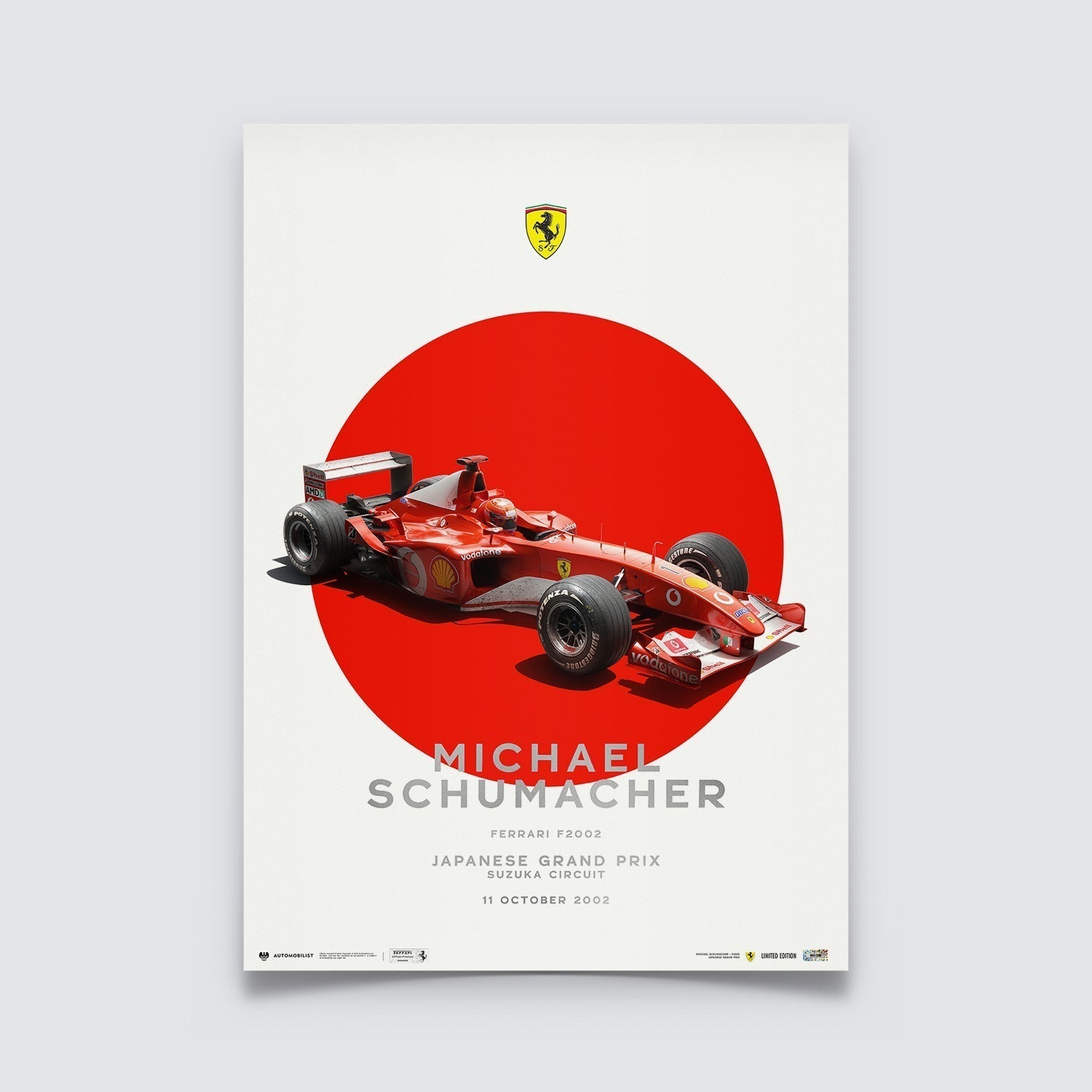 Ferrari F2002 - Michael Schumacher Suzuka GP 2002 | Collector's Edition Poster | Large