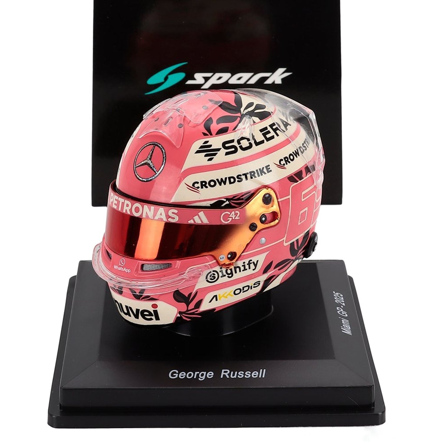 #63 Russell 2025 Miami GP 1:5 Mini Helmet