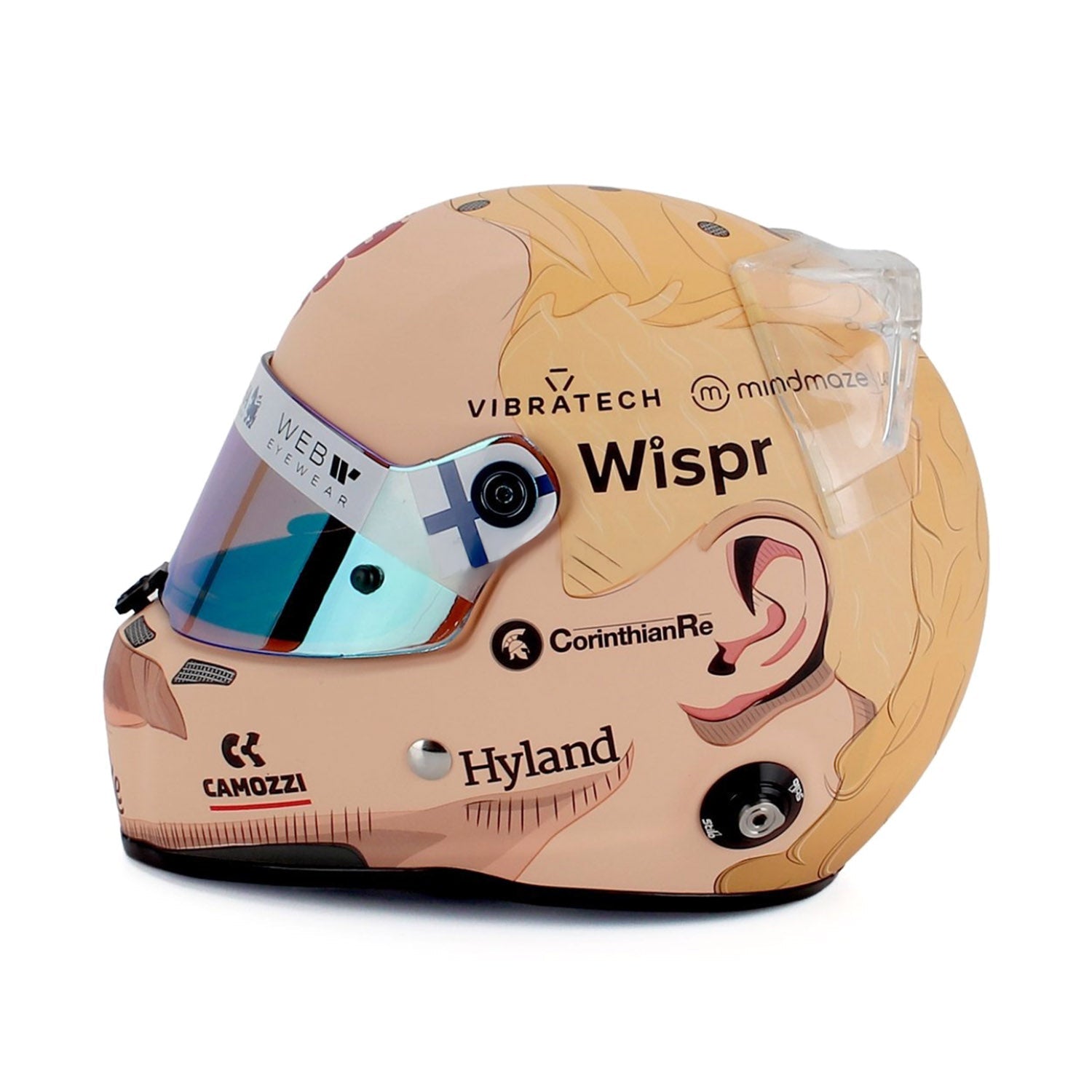 #77 Bottas Bahrain GP 2023 "Mullet" 1:2 Mini Helmet
