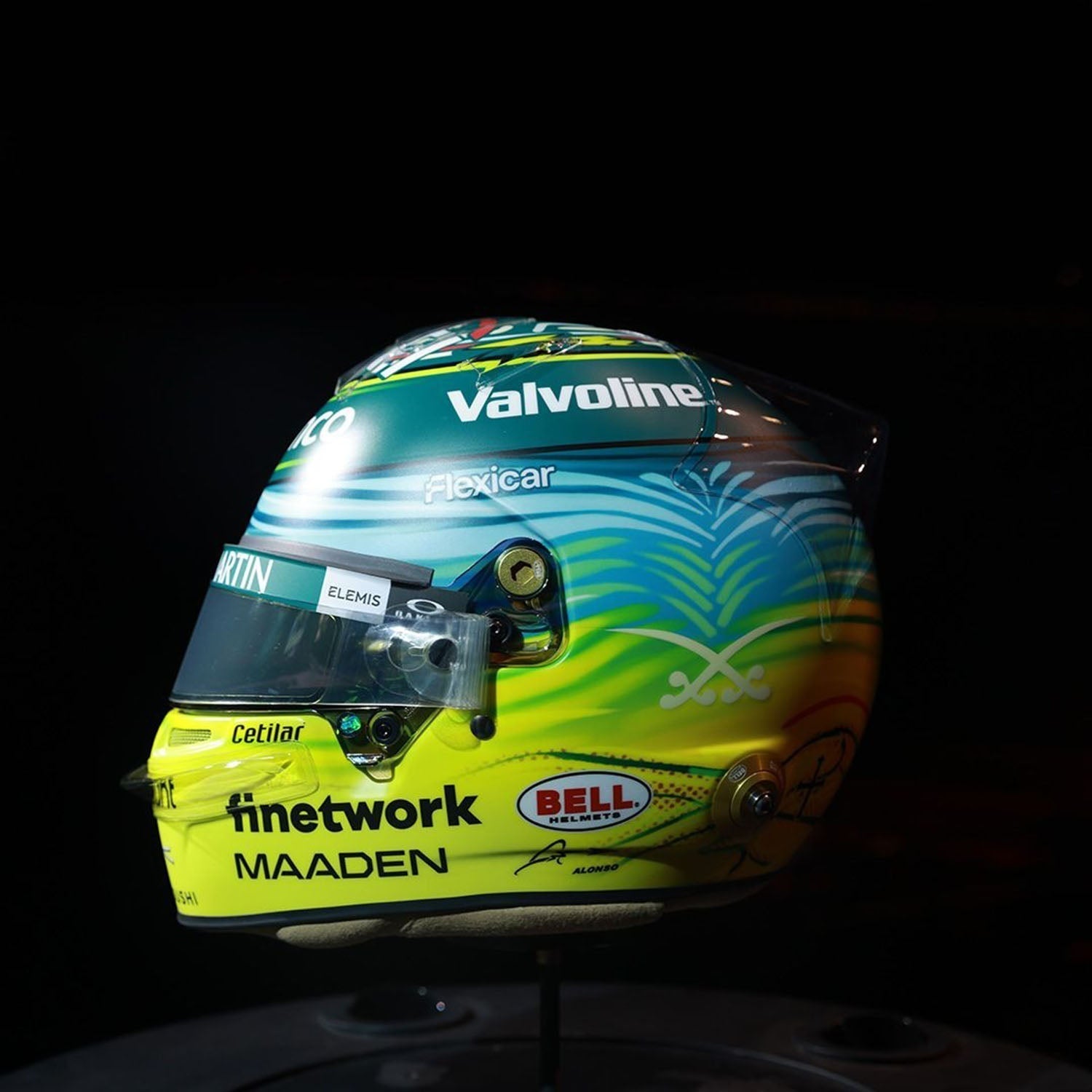 #14 Alonso Saudi Arabian GP 2025 1:2 Mini Helmet